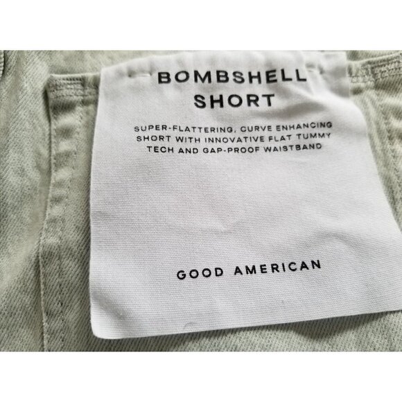 GOOD AMERICAN BOMBSHELL SHORT DENIM BLUE BUTTON FLY WOMEN'S SIZE 2/26 - Picture 5 of 10